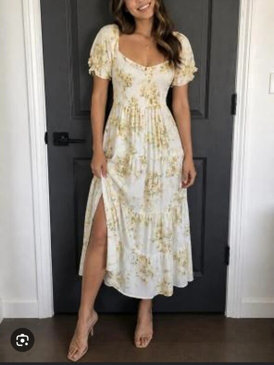 Abercrombie & Fitch Dresses & Skirts - Abercrombie & Fitch Smocked Puff Sleeve Midi Dress